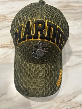 U.S. Warriors Military Marine Baseball Cap men’s olive green adjustable NWOT
